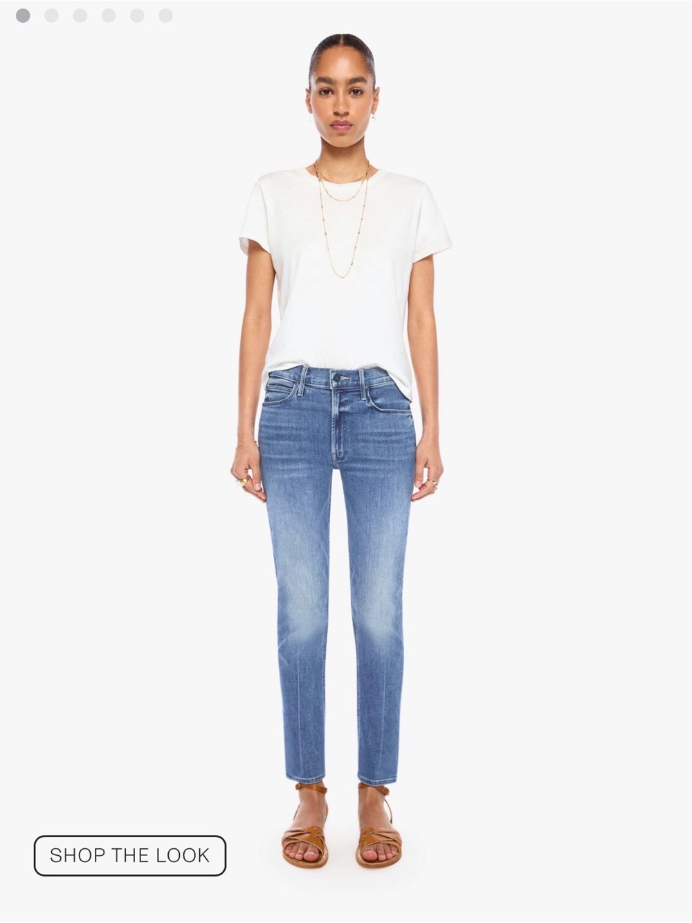 Mother Jeans Mid Rise Dazzler Ankle- color is We The Animals